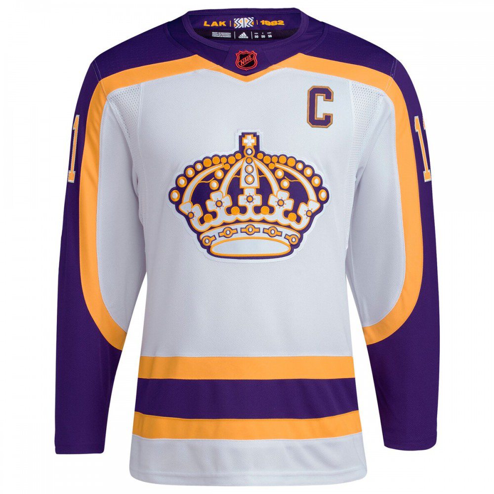 Anze Kopitar Los Angeles Kings adidas Reverse Retro 2.0 Authentic Player Jersey - White-Pro Kit Vault | Brand New 26/27 Sports Jerseys